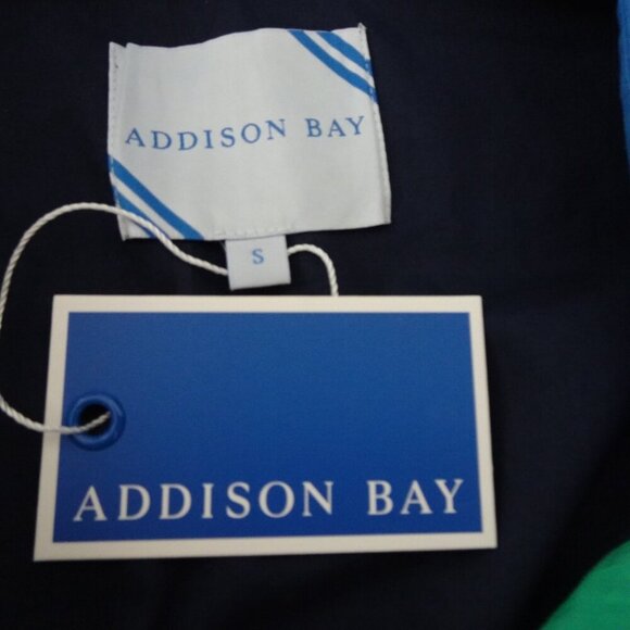 Addison Bay Poplin Dress Women's Size S Blue Button Front Drop Waist Peplum - Picture 8 of 11